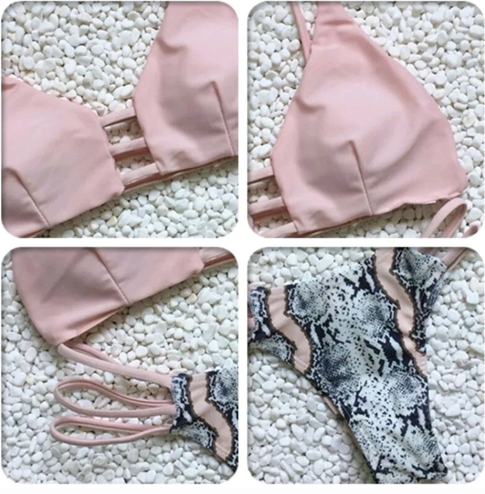 😻😻 Small PINK SNAKE PRINT BIKINI - Picture 2 of 5